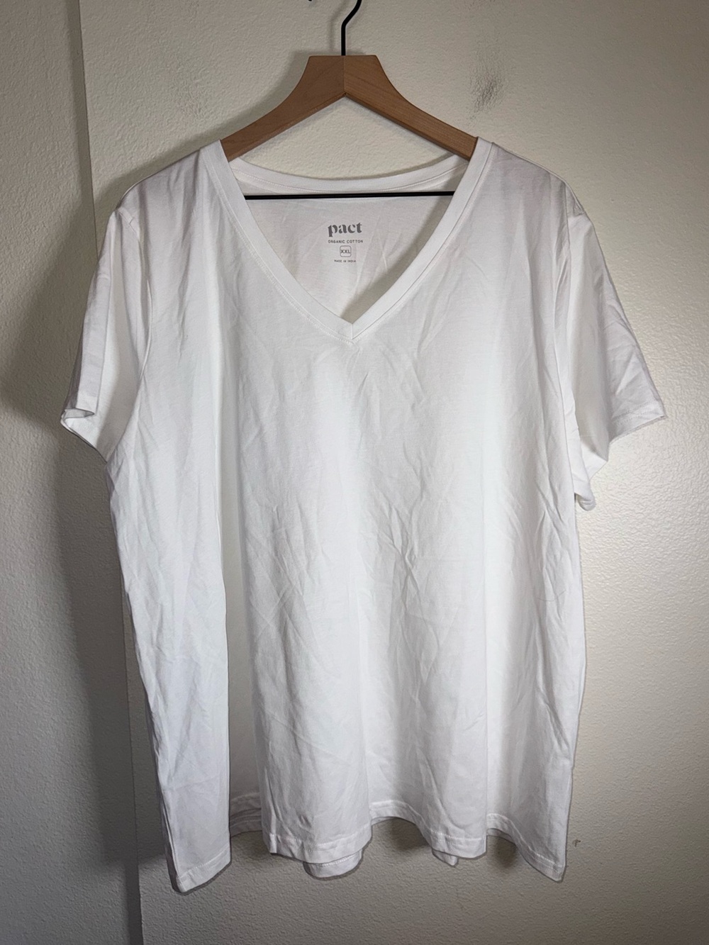 PACT Organic Cotton Crew Neck T-Shirt in White XXL